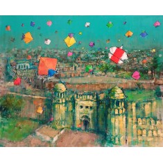 Zahid Saleem, 36 x 48 Inch, Acrylic on Canvas, Cityscape Painting, AC-ZS-212